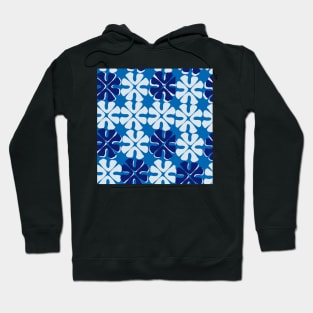 blue and white pattern flowers Hoodie